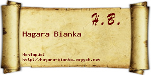Hagara Bianka névjegykártya